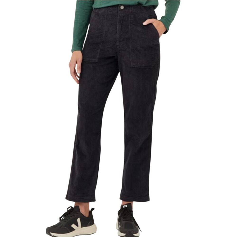 Pact Sz XS Women's Classic Corduroy Peg Pant in Storm Charcoal Black Ankle
